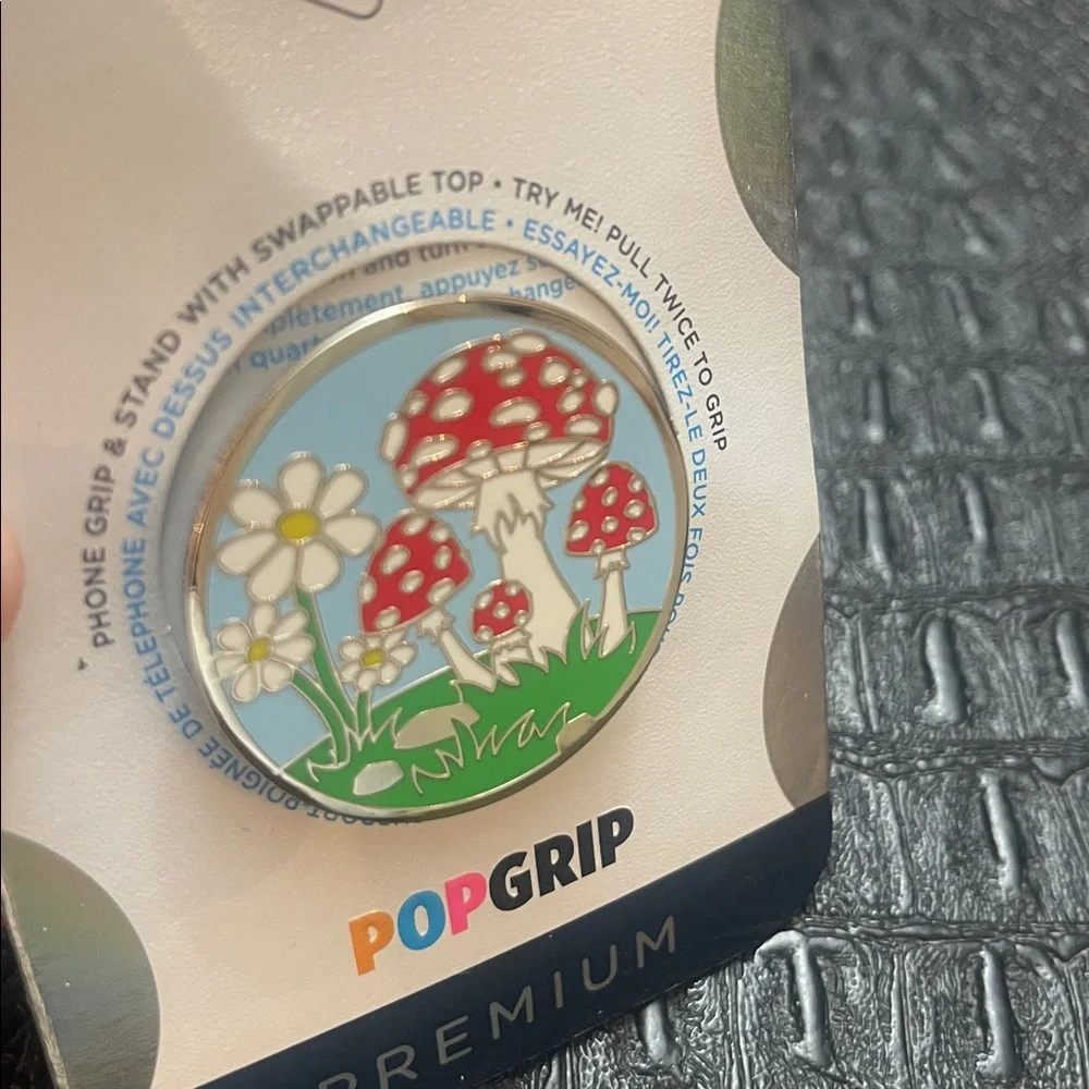 PopSockets PopGrip Premium with Mushroom Design - Red, White, Green & Silver